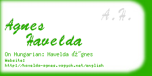 agnes havelda business card